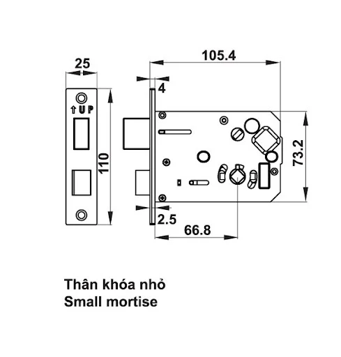 Khóa điện tử Hafele thân khóa nhỏ EL7700 - 912.05.583