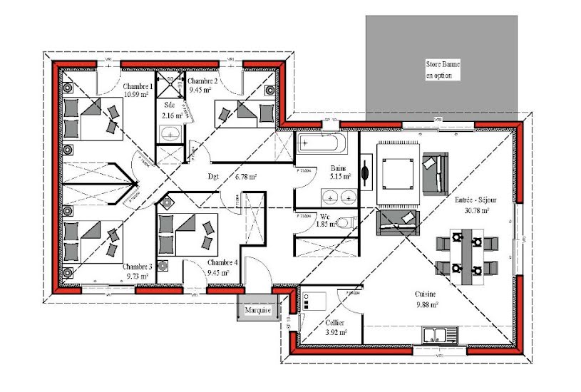  Vente Terrain + Maison - Terrain : 1 000m² - Maison : 100m² à Saint-Christophe (17220) 