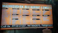 Madhusudhan Restaurant And Sweets menu 1