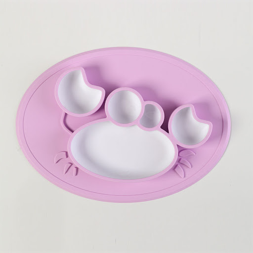 Title 3, Crab-shaped, anti-slip silicone dinner plate. S...