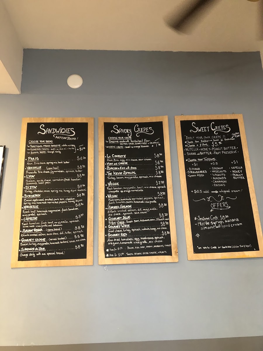 Le Café Gourmet gluten-free menu