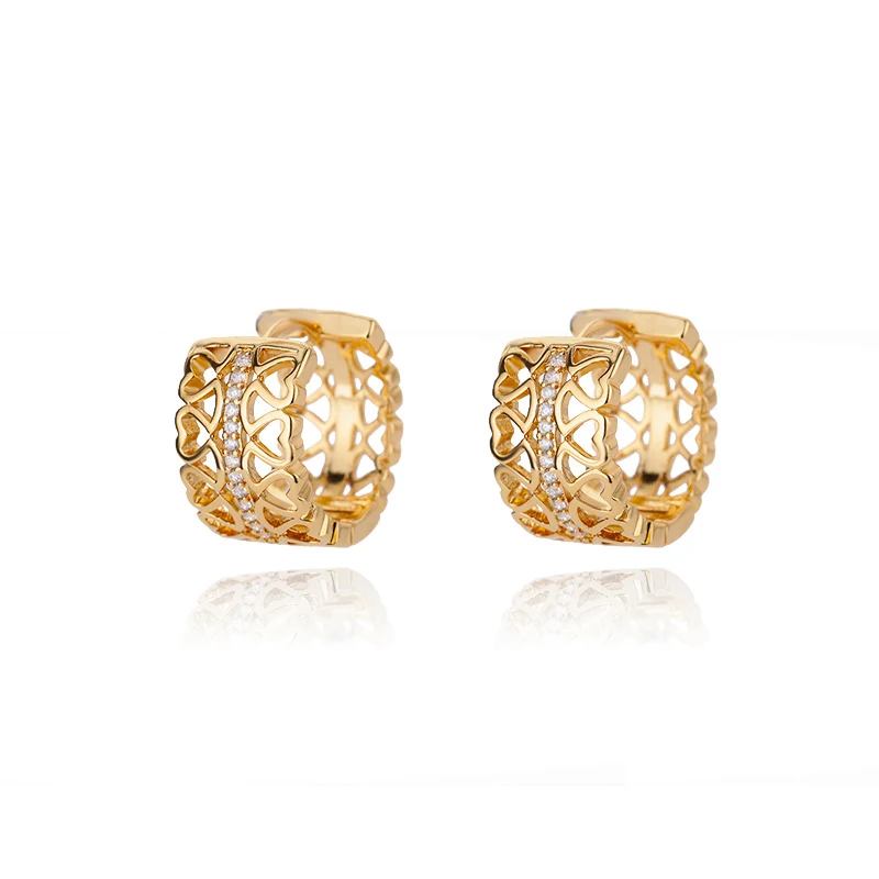 Brincos de pressão femininos ovais geométricos com zircônias e trava, perfeitos para um visual elegante e seguro.