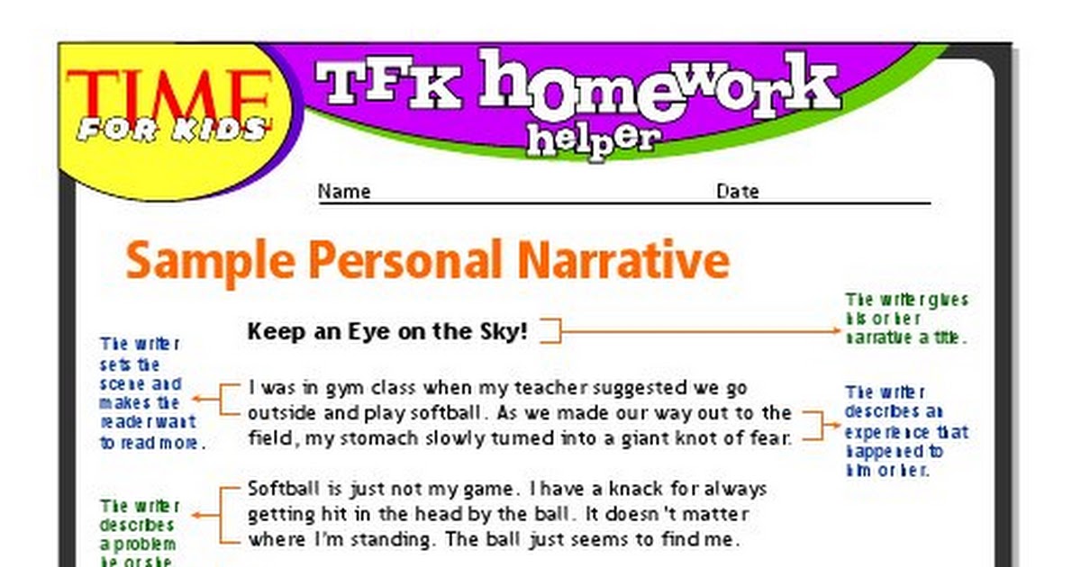 narrative examples for kids
