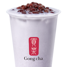 Taro Milk Tea with Red Bean