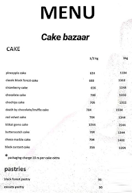 Cake Bazzar menu 1