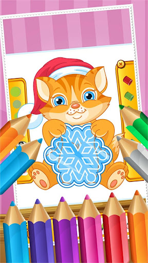 Cat Coloring Book Paint Draw