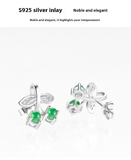 Title 1, Natural Cargo Emerald Cherry S925 Silver Inlaid...