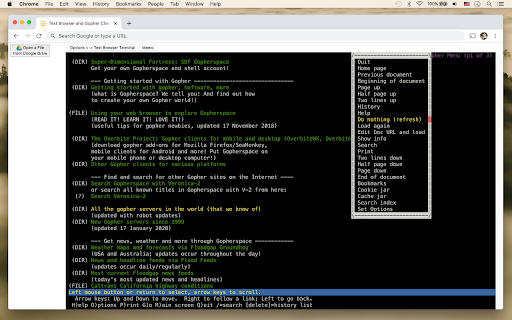 Text Browser and Gopher Client