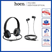 Bộ 2 Tai Nghe Chụp Đầu Và Nhét Tai Có Dây Hoco W24 Enlighten Kết Nối Jack 3.5Mm, Có Mic Cho Máy Tính, Điện Thoại, Laptop