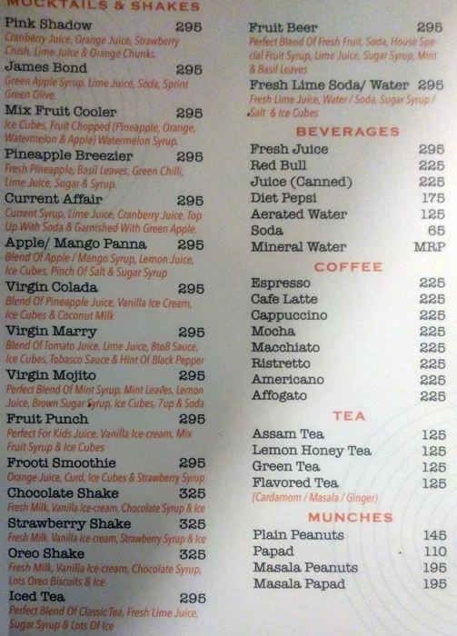 Gola Sizzlers menu 