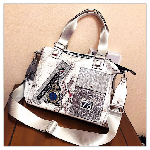 Title 5, Personalized Diamond Soft Leather Cross-body Ba...
