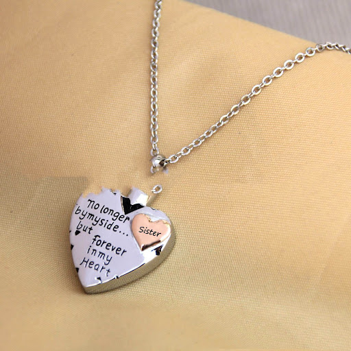 Title 1, Memorial Relatives Pet Ashes Necklace Heart-sha...
