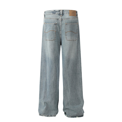 Title 5, Mens Fashion American Washed Worn Jeans Comfor...