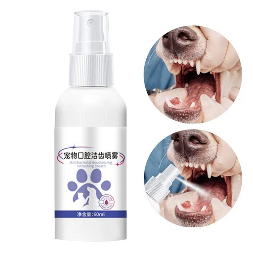 Dog Teeth Cleaning Spray 60ml Natural Bad Breath Care Spray Dog Tooth Hygiene Product For Fresh Breath Dog Breath Water 
