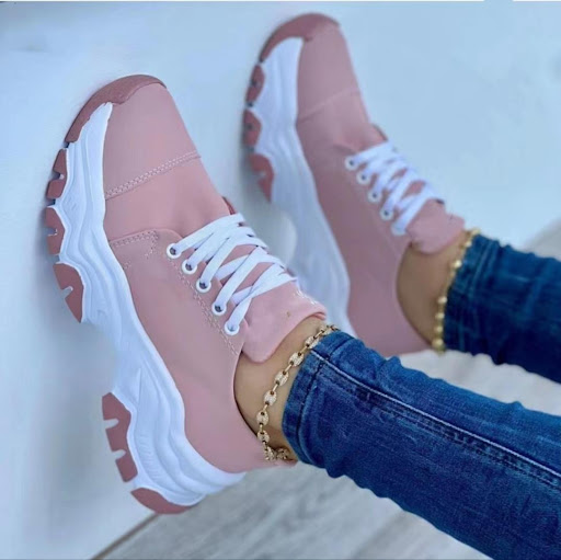 Title 5, Womens Platform Sport Flat Lace-up Sneaker Out...