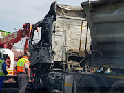 Protesters burned trucks during a protest at the Mooi River Toll area.