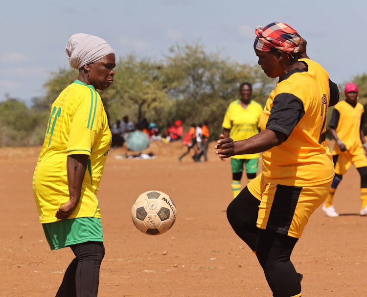 Grannies/Elders Football Tournament at Gogobole Bucks soccer ground in Makhado , Limpopo .