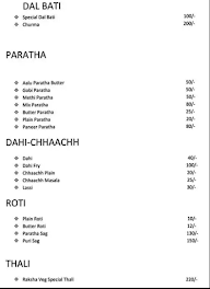 Hotel Raksha Restaurant menu 3