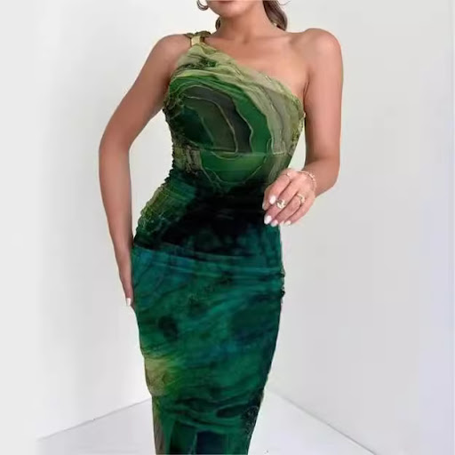 Title 5, Fashion Mesh Slim Fit Dress Women