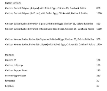 Jallikattu Biriyani menu 