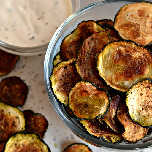 These easy Baked Zucchini Chips are a healthy alternative to high carbohydrate chips and perfect for the keto diet and those watching their carb count.  