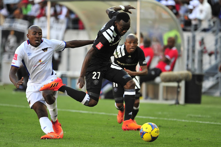 Justin Shonga of Orlando Pirates during the Absa Premiership match against Chippa United at Nelson Mandela Bay Stadium, Port Elizabeth South Africa on 25 February 2018 .