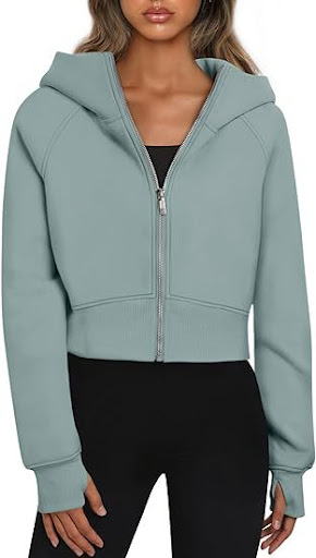 Title 5, Womens Casual Zippered Hooded Sweatshirt Fleec...