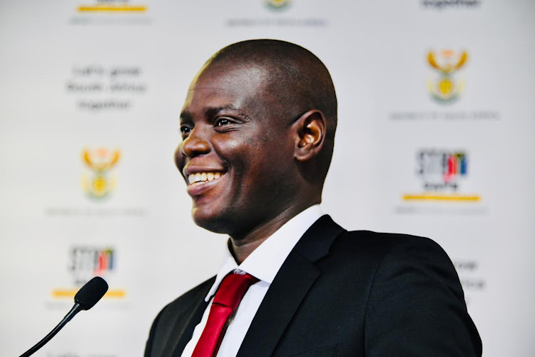 Justice and correctional services minister Ronald Lamola briefs the media on the outcomes of a cabinet meeting held on Wednesday.