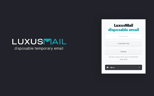 LuxusMail - Disposable Temporary Email chrome extension