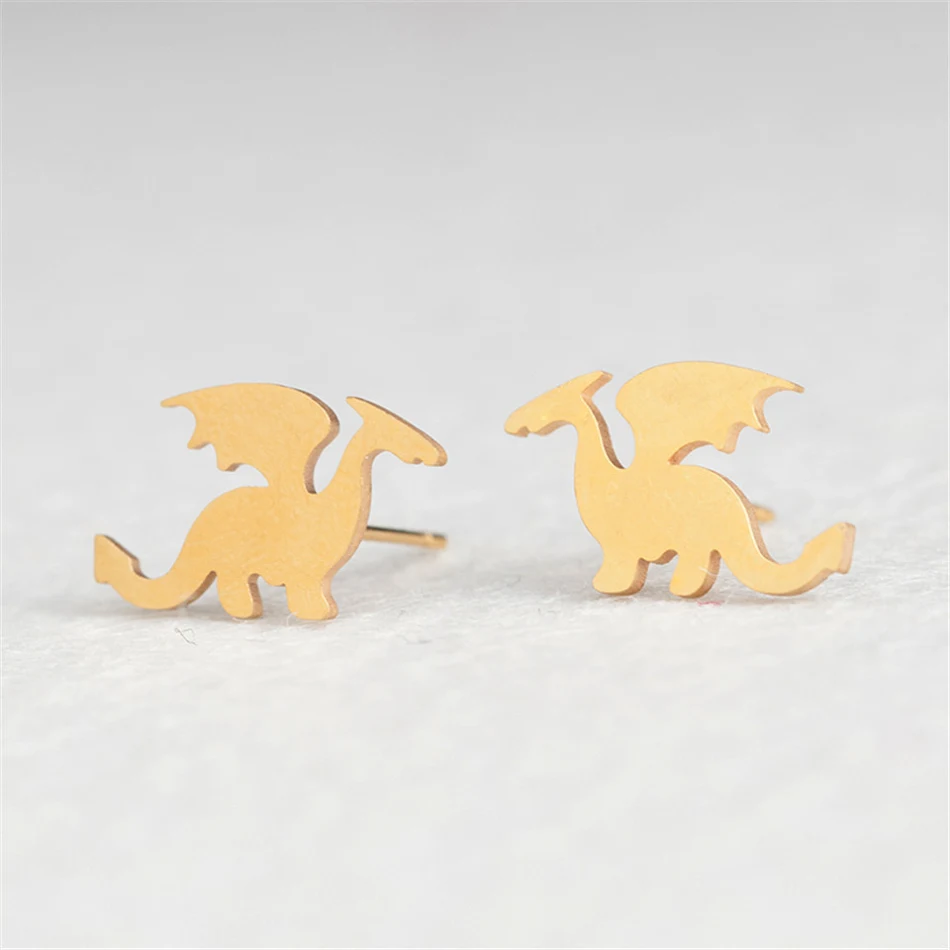 Brincos Femininos de Dragão Voador Moda Simples Elegantes Studs Jóias Acessórios Modernos Presente Perfeito Para Mulheres Estilo Único e Charmoso
