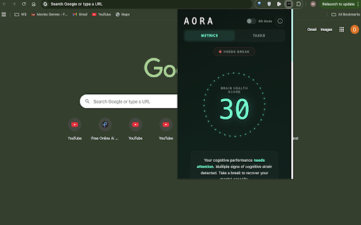 AORA - Cognitive Performance Monitor screenshot 1