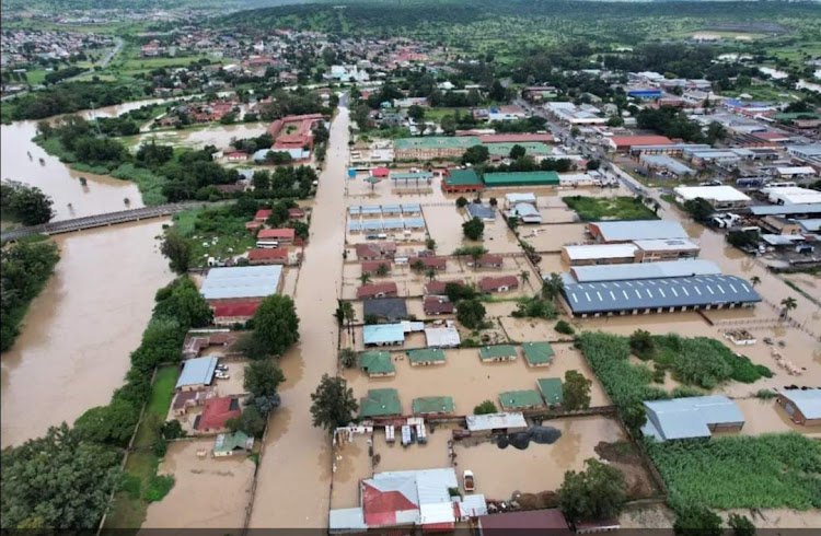 An aerial view of the flooding in Ladysmith.