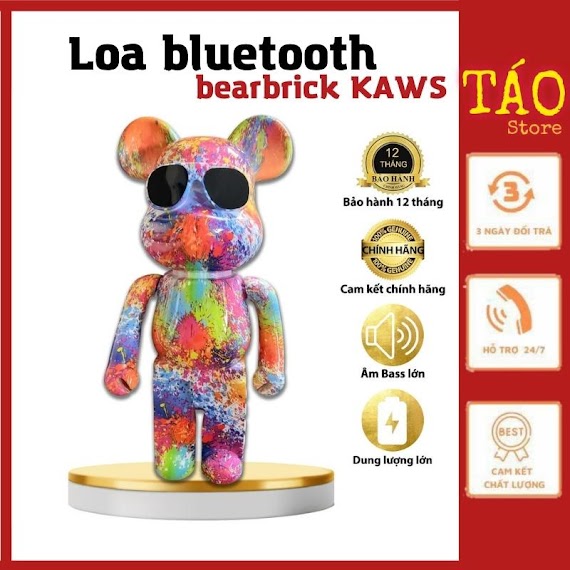 Loa Bluetooth Gấu Bearbrick Hot Trend - Âm Đỉnh, Màu Sắc Sang Chảnh - Bảo Hành 6 Tháng
