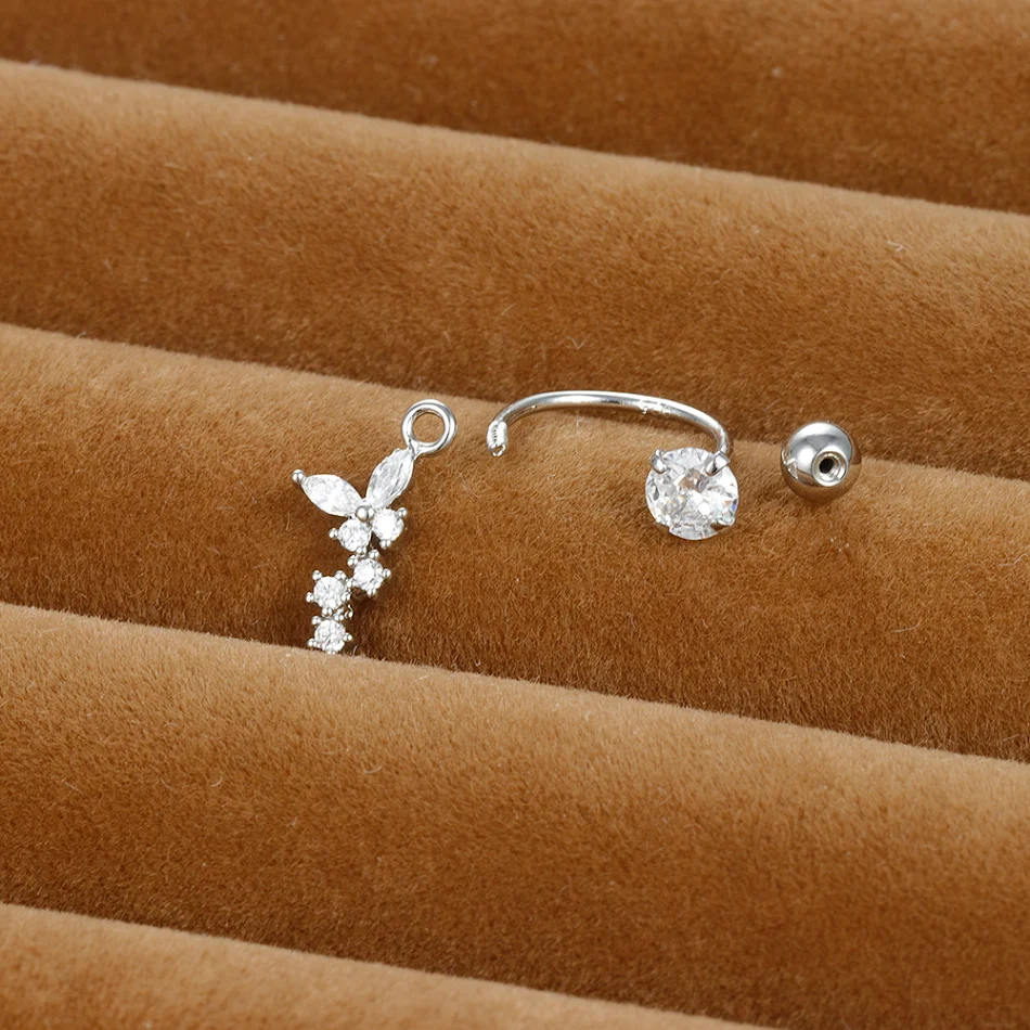 Pendientes de hueso para mujer con microcristales de imitación, pequeños y elegantes, perfectos para el uso diario y para regalar.