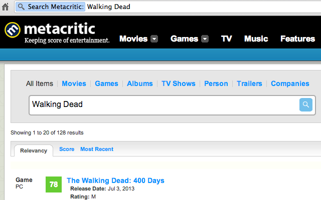Metacritic search fixer Preview image 1