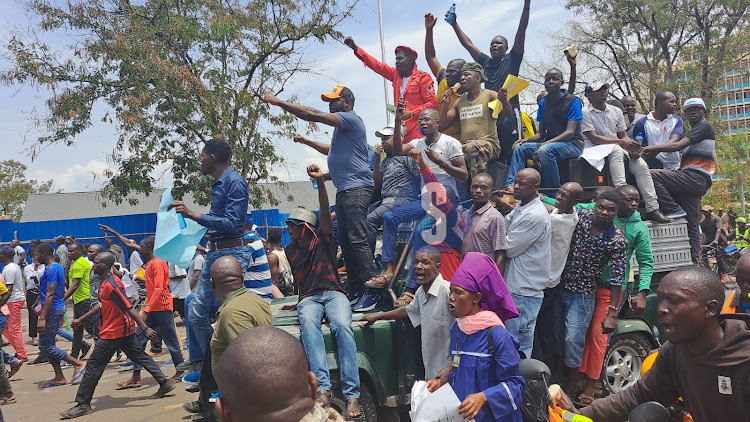 Kisumu residents protesting high cost of living on March 10, 2023.