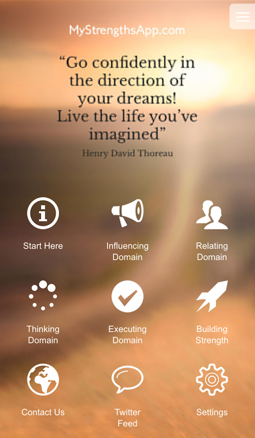 Android application MyStrengthsApp screenshort