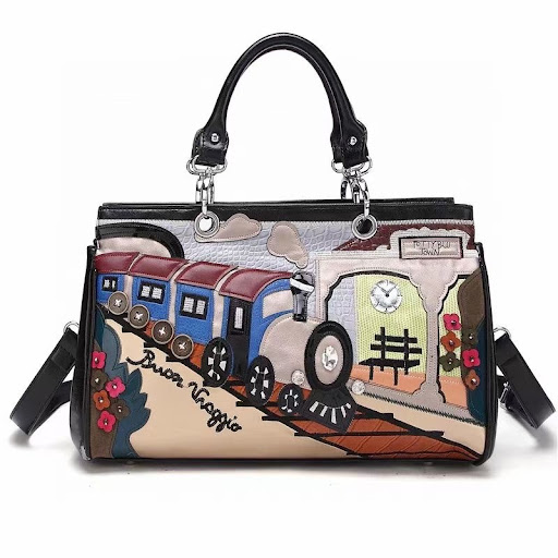 Title 4, Womens Bag Fashion Stitching Embroidery Embroi...