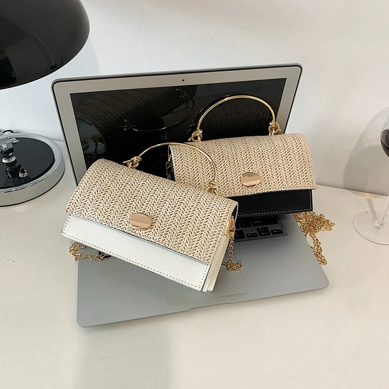 Title 8, Straw Woven Bag Cover Single-shoulder Womens F...