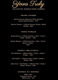 Yours Truly - Cloud Kitchen menu 1