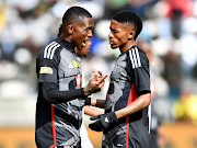 Orlando Pirates players Thabang Monare (left) and Monnapule Saleng during the MTN8 semi final, 1st leg match against Stellenbosch FC at Athlone Stadium on September 03, 2023.