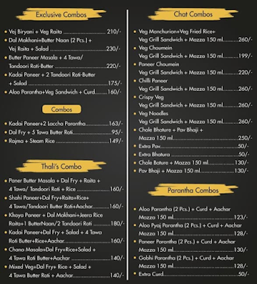 Neemroots Cafe Take Away menu 