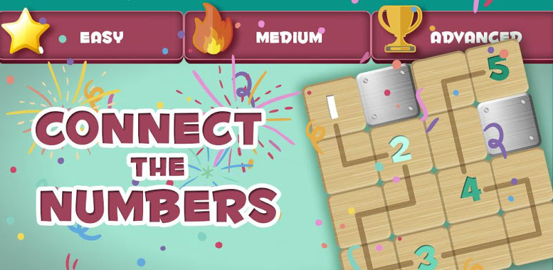 Connect the numbers tiles - complete all levels