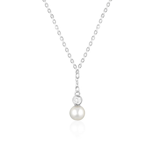 Title 7, Womens S925 Sterling Silver Classic Pearl Neck...