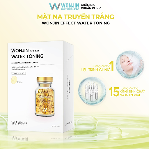 Hộp 10 Mặt Nạ Truyền Trắng Wonjin Effect Water Toning Concentrated Essence Mask 30g x10