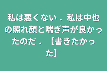 「私は悪くない ．私は中也の照れ顔と喘ぎ声が良かったのだ ．【書きたかった】」のメインビジュアル