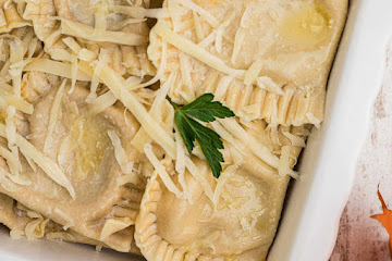 Pumpkin Ravioli With Butter Parmesan