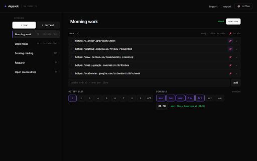 Tab Session Saver — Daypack: Save, Restore, Schedule screenshot 2