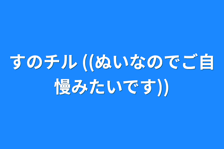 「すのチル ((ぬいなのでご自慢みたいです))」のメインビジュアル