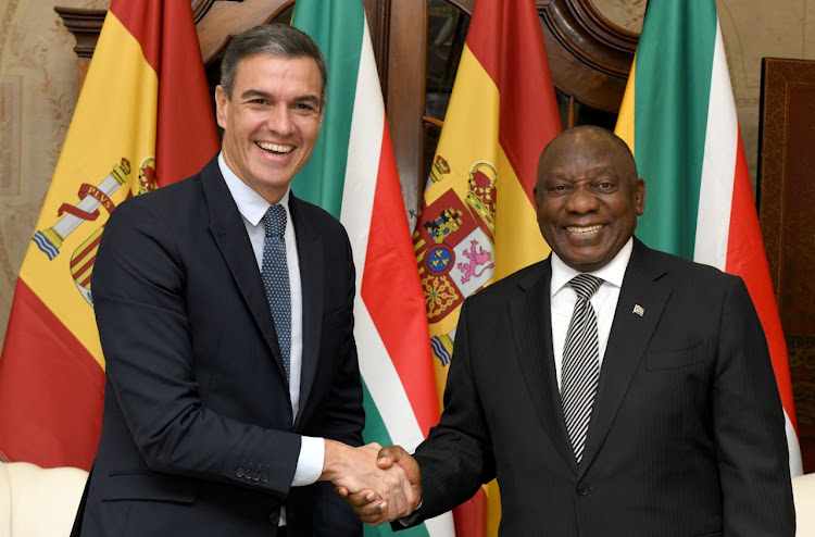 President Cyril Ramaphosa and Spanish Prime Minister Pedro Sánchez held 'successful' bilateral talks at the Union Buildings.